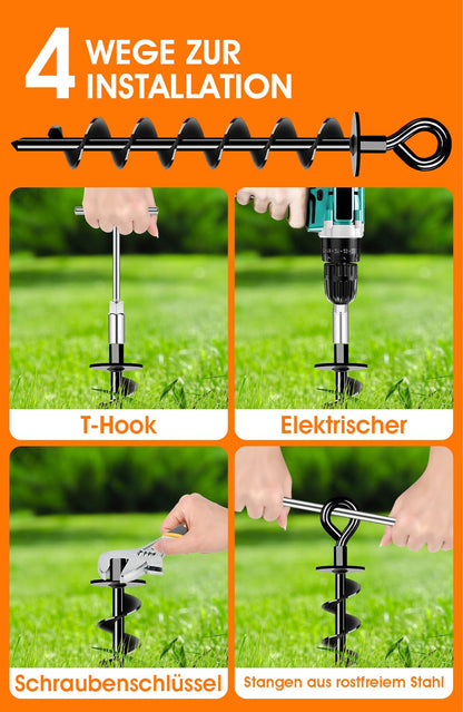 Schwerlast Bodenanker Erdanker – voll verschraubt 8er Pack