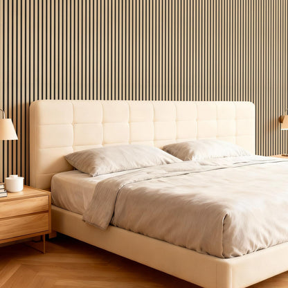 TONOR Akustikpaneele Holz Eiche, 4er Set Wandpaneele 120 x 60 cm