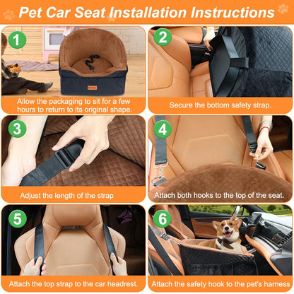 Vivifying Hundeautositz für kleine und mittelgrosse Hunde, braun