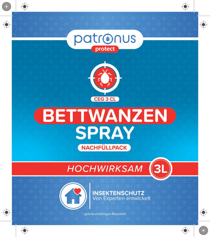 Patronus Bettwanzen-Spray Abwehr - 3L Eukalyptus-Zitrus