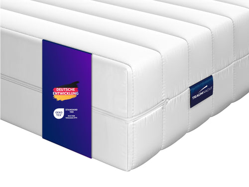 Traumnacht Orthopädische 7-Zonen Tonnentaschenfederkern – H3 120x200. Weiße Matratze für optimale Körperunterstützung.