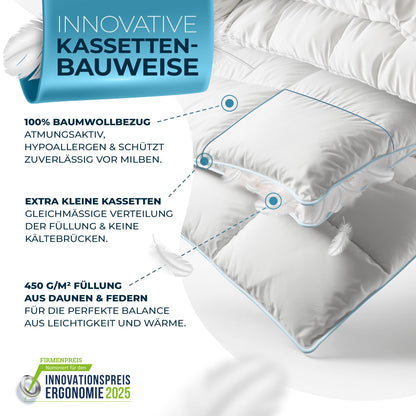 Glückstoff Feder- und Daunendecke Duvet - 200x200cm Ganzjahresdecke