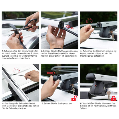 Amazon Basics Dachträger Querträger 132cm - bis 117cm Spannweite