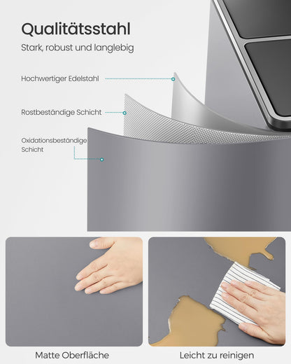 SONGMICS LTB060G01 Mülltrennsystem Treteimer - 2x30L Schiefergrau