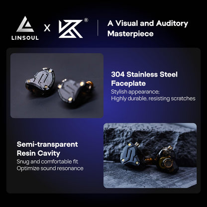 LINSOUL KZ ZS10 Pro In-Ear-Monitor - Ohne Mikrofon, Dunkelschwarz