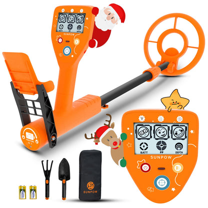 SUNPOW OT-MD10 Metalldetektor für Kinder mit LCD-Anzeige, buntes Gehäuse, verstellbarer Stiel