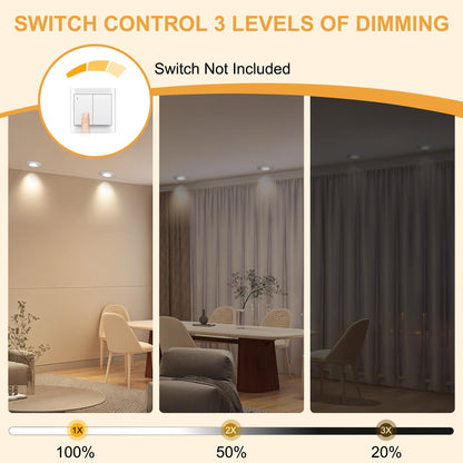 Aulaiyi LED Einbaustrahler 230V dimmbar IP44 schwenkbar Nickel 6er Set