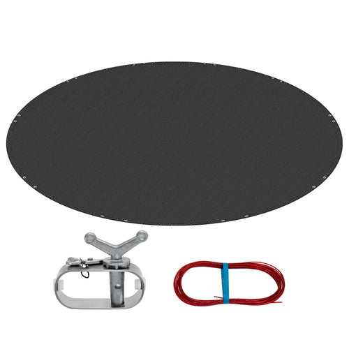 WOLTU Poolabdeckung Winter rund Ø 610 cm – dunkelgrau