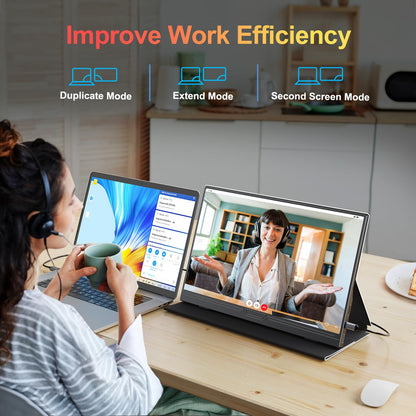 MOMODS Portable Monitor Tragbarer Bildschirm – 15.6 Zoll FHD IPS