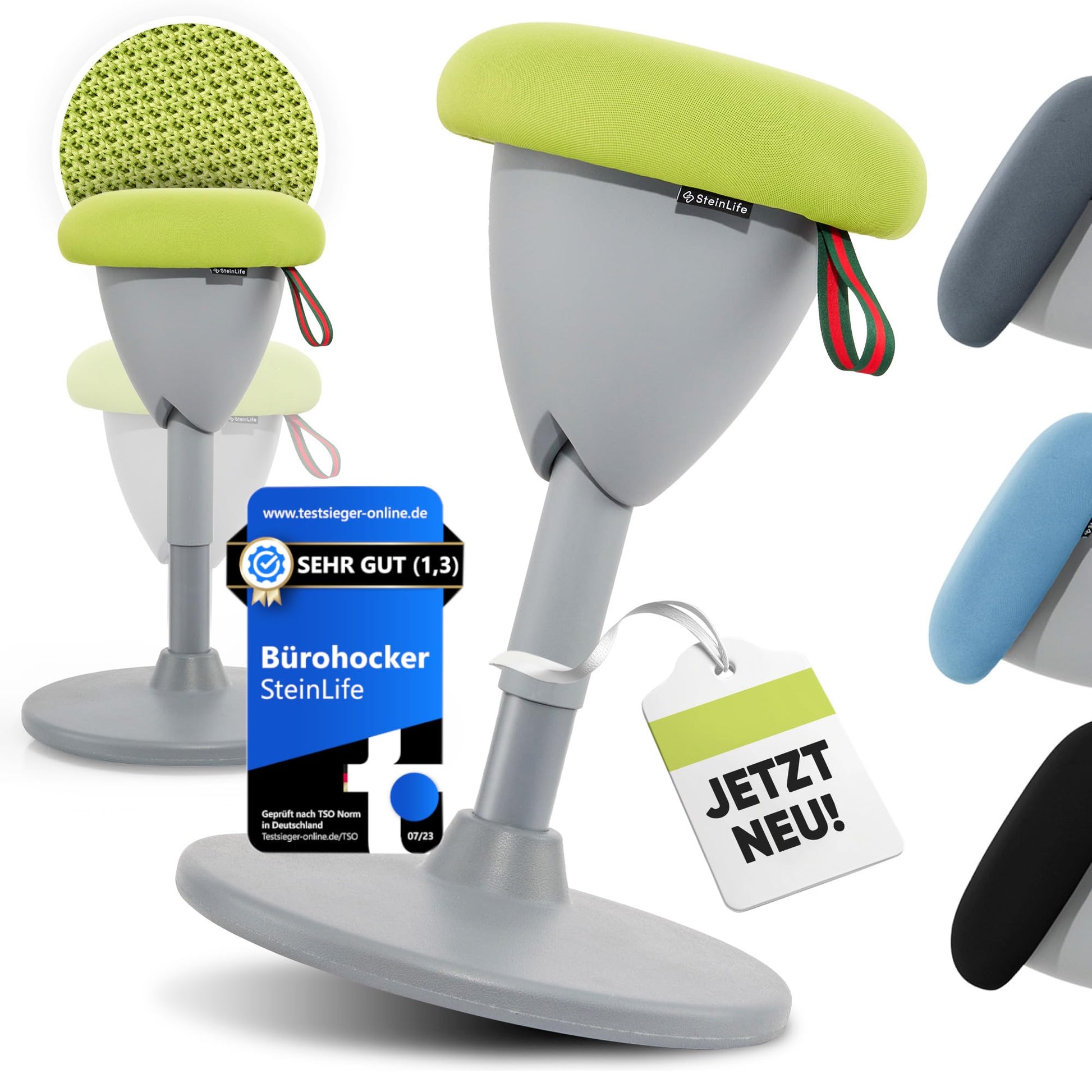SteinLife Cone Wackelhocker Ergonomisch: Konischer Standfuß, höhenverstellbar. Fördert dynamisches Sitzen und entlastet die Wirbelsäule am Schreibtisch.