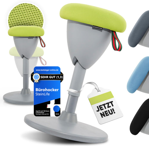 SteinLife Cone Wackelhocker Ergonomisch: Konischer Standfuß, höhenverstellbar. Fördert dynamisches Sitzen und entlastet die Wirbelsäule am Schreibtisch.