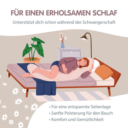 Theraline Dodo Pillow Premium Stillkissen 180 cm mit Musselinbezug