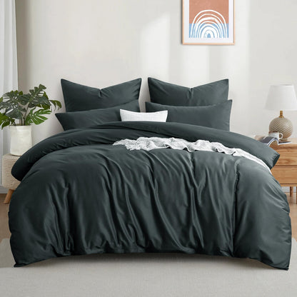 Aisbo Bettwäsche-Set Baumwolle 200x200 cm, 3-teilig, Grau