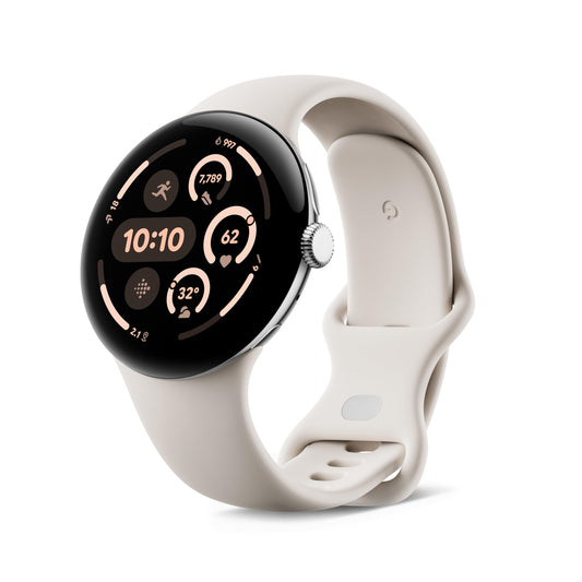 Google Pixel Watch 3 Smartwatch - 45mm LTE Silber Porzellan
