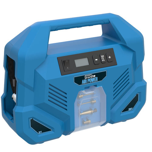 Güde Kompressor Airpower Dual Drive 12/230V, 150 W, 8 bar, 5-tlg. mit Tragegriff und LCD-Display