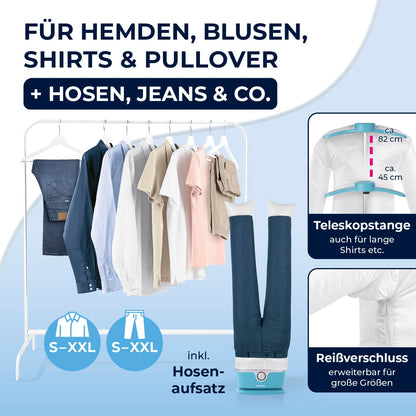 CLEANmaxx Automatischer Hemdenbügler – Bügelsystem inkl. Hosenaufsatz