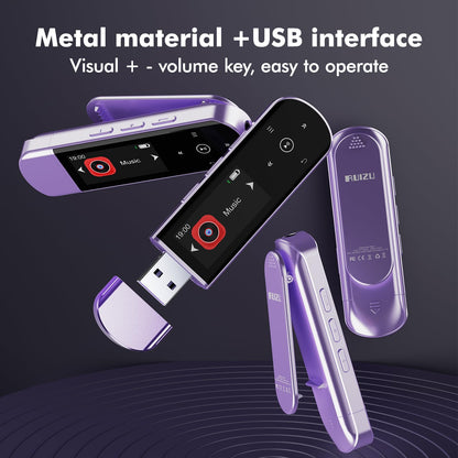 RUIZU X69 MP3 Player mit Bluetooth 5.3, 64 GB, Clip und FM Radio