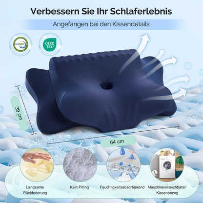 FAIORD Nackenkissen Memory Foam, ergonomisches Kopfkissen