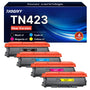 NOGIVY TN-423 Toner Set kompatibel für Brother MFC-L8690CDW, 4er-Pack in Schwarz, Cyan, Magenta und Gelb