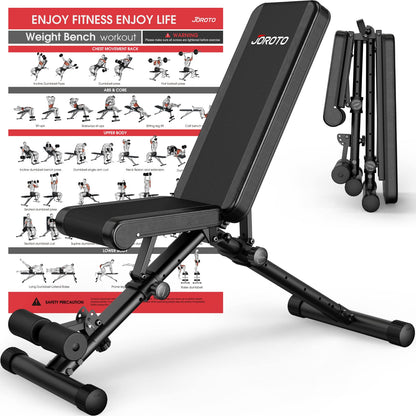 JOROTO MD35 Verstellbare Hantelbank - Klappbare Trainingsbank