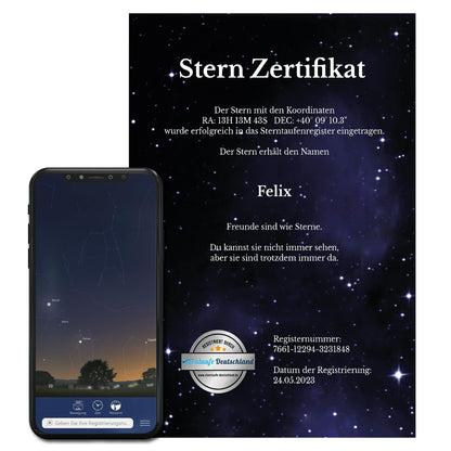 Sterntaufe Deutschland Sterntaufe Set mit Zertifikat und Sternkarte