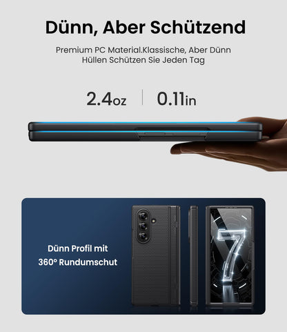 SIXBOX Hülle für Samsung Galaxy Z Fold 7 5G mit Ständer, Schwarz
