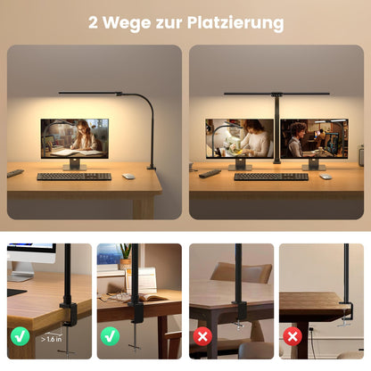 SIBRILLE RGB Doppelkopf Schreibtischlampe LED dimmbar 80cm