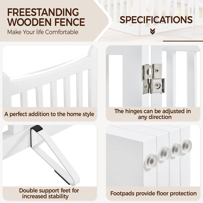 Yaheetech Hunde Absperrgitter faltbar – 4 Paneelen, Weiss