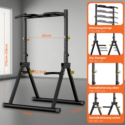 DH FitLife Power Tower Dip Station faltbar | Klimmzugstange bis 150 kg