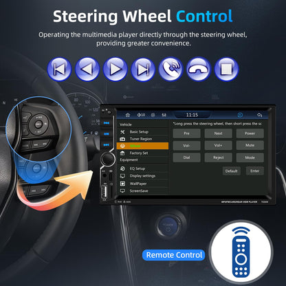 Podofo 2 DIN Carplay Android Auto Autoradio 7 Zoll - Kamera