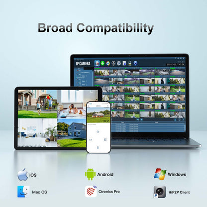 Ctronics 4K 8MP PTZ Überwachungskamera Aussen WLAN