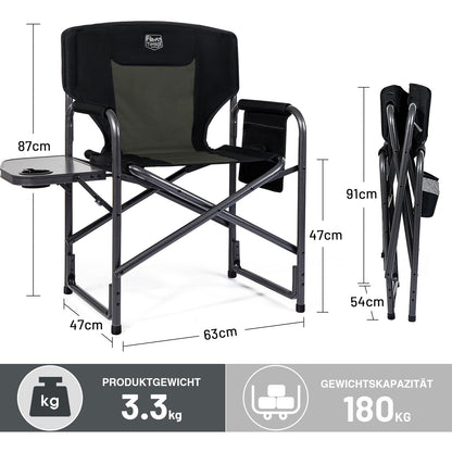 TIMBER RIDGE Regiestuhl klappbar – Ultraleicht Campingstuhl 180kg