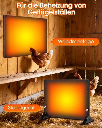 MQUPIN Küken-Wärmeplatte 110W mit Timer, 40x30cm für Hühnerstall