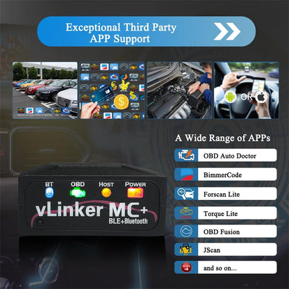 vLinker MC+ Mini Bluetooth OBD II Auto Diagnose Scanner – iOS/Android
