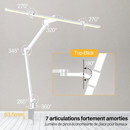 LED Schreibtisch Klemmlampe Dimmbar – 1500lm Tageslicht
