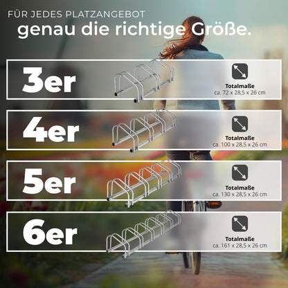 tectake Fahrradständer für 6 Fahrräder, Wand- und Bodenmontage