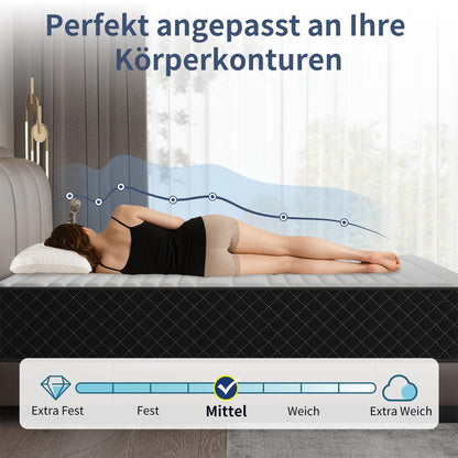 MOLPHIT Matratze Innerspring Hybrid Memory Foam - 140x200cm H3/H4