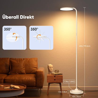 SIBRILLE Dimmbarer LED Deckenfluter Stehleuchte - Weiss