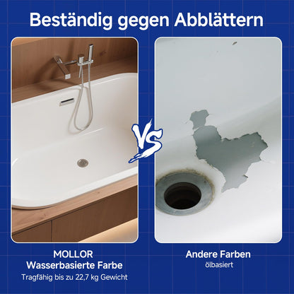 Mollor Badewannenlack weiss 1 kg, Fliesenfarbe Reparaturset