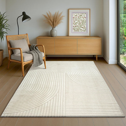 Everest Moderner Kurzflor Teppich – Panglao, Creme, 200x290 cm
