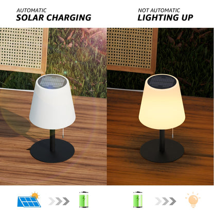 uuffoo Solar Tischlampe Outdoor 2 Stück IP44 RGB Kabellos Schwarz
