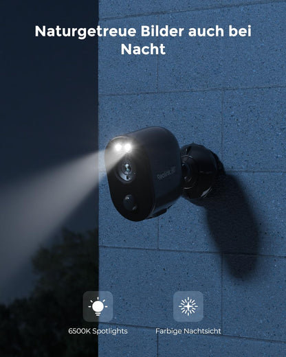 Reolink Argus 3 Ultra 4K Überwachungskamera Aussen mit Akku, Schwarz