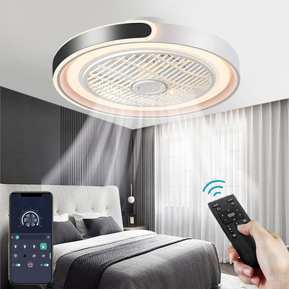 ASJK Deckenventilator mit LED Licht Dimmbar, Leise – Schwarz