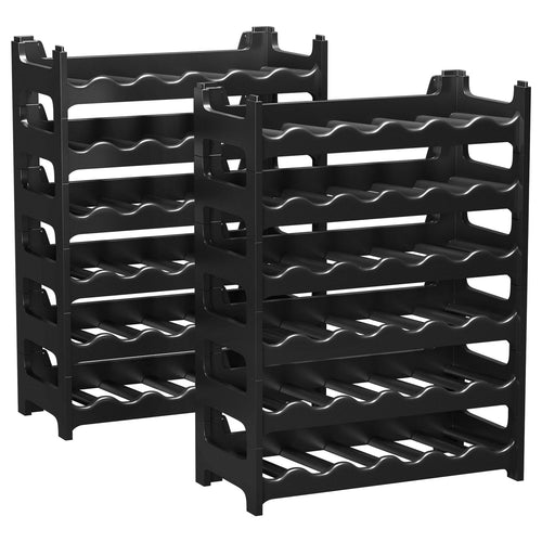 ARTECSIS Weinregal Stapelregal Kunststoff - 72 Flaschen Schwarz