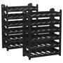 ARTECSIS Weinregal Stapelregal Kunststoff - 72 Flaschen Schwarz