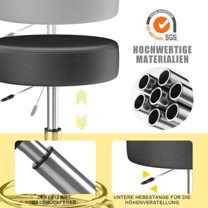 OUTMASTER Rollhocker höhenverstellbar mit Fussstütze, schwarz
