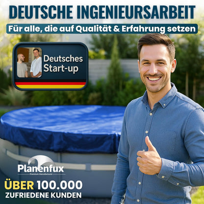 Planenfux Poolabdeckung rund 500 cm - 2-in-1 Poolplane