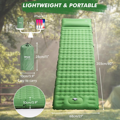 HiiPeak Isomatte Ultraleicht, aufblasbare Campingmatte mit Fusspumpe