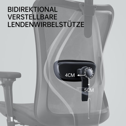 SIHOO M57 ergonomischer Bürostuhl Chefsessel Schreibtischstuhl – Schwarz