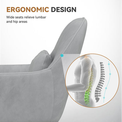 Aivermeil Homeoffice Bürostuhl Samt Drehstuhl - Grau